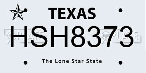 HSH8373 Texas License Plate