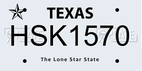 HSK1570 Texas License Plate