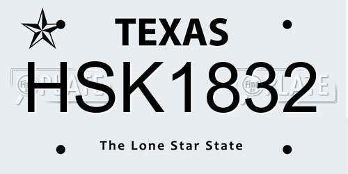HSK1832 Texas License Plate