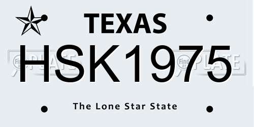 HSK1975 Texas License Plate