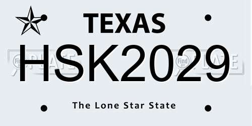 HSK2029 Texas License Plate