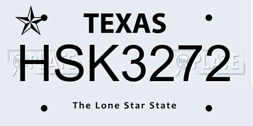 HSK3272 Texas License Plate