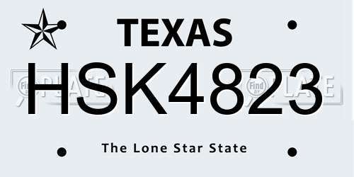 HSK4823 Texas License Plate