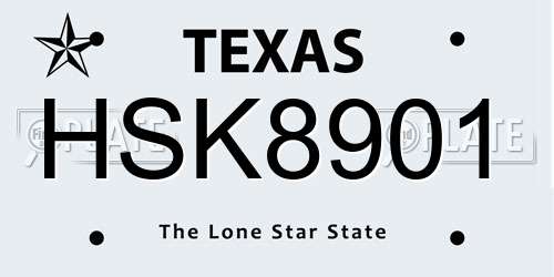 HSK8901 Texas License Plate
