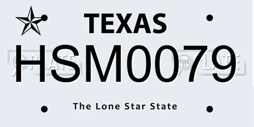 HSM0079 Texas License Plate
