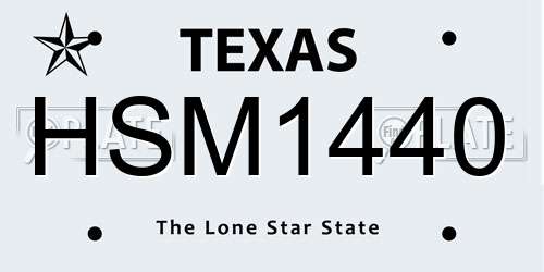 HSM1440 Texas License Plate