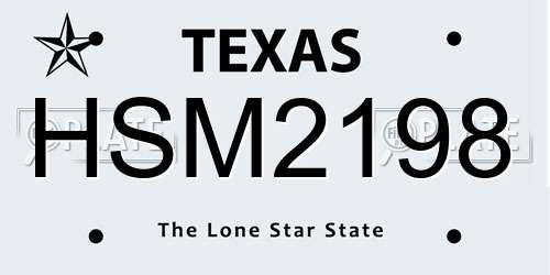 HSM2198 Texas License Plate