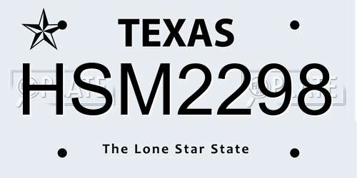 HSM2298 Texas License Plate