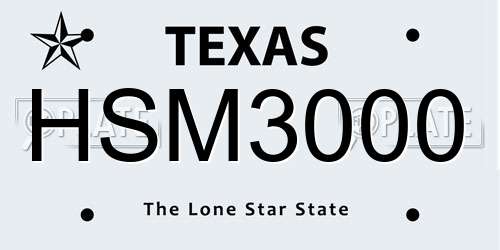HSM3000 Texas License Plate