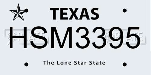 HSM3395 Texas License Plate