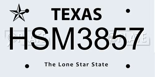 HSM3857 Texas License Plate
