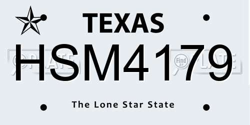 HSM4179 Texas License Plate