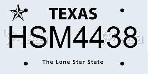 HSM4438 Texas License Plate