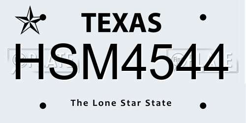 HSM4544 Texas License Plate