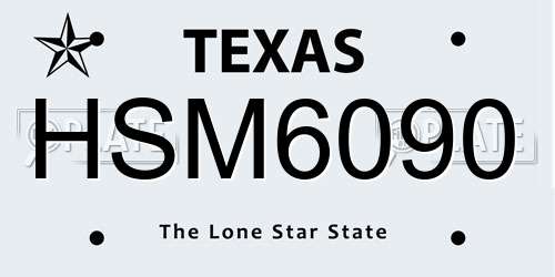 HSM6090 Texas License Plate