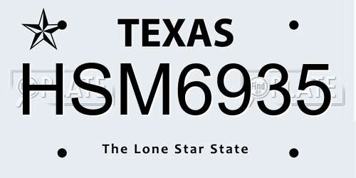 HSM6935 Texas License Plate