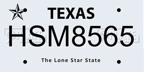 HSM8565 Texas License Plate