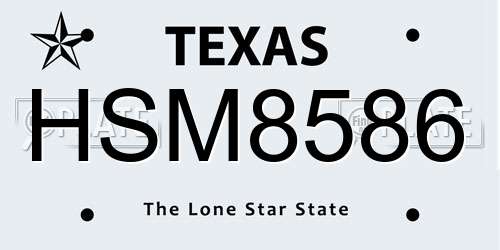 HSM8586 Texas License Plate
