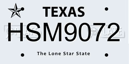 HSM9072 Texas License Plate