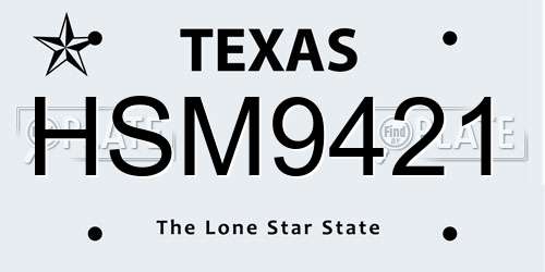 HSM9421 Texas License Plate