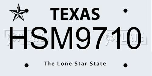 HSM9710 Texas License Plate