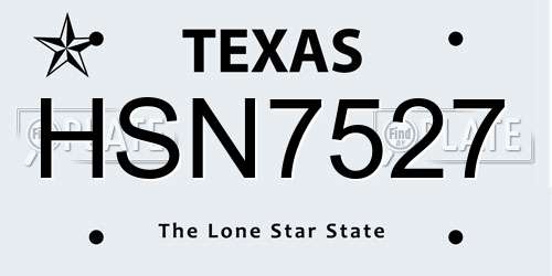 HSN7527 Texas License Plate