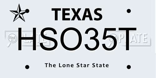 HSO35T Texas License Plate