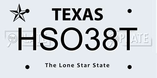HSO38T Texas License Plate