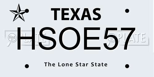 HSOE57 Texas License Plate