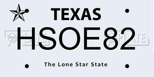 HSOE82 Texas License Plate