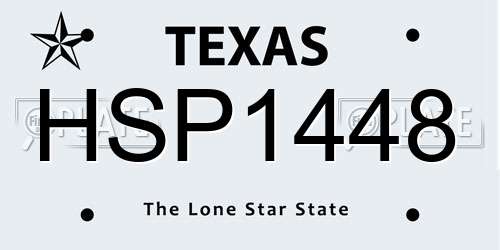 HSP1448 Texas License Plate
