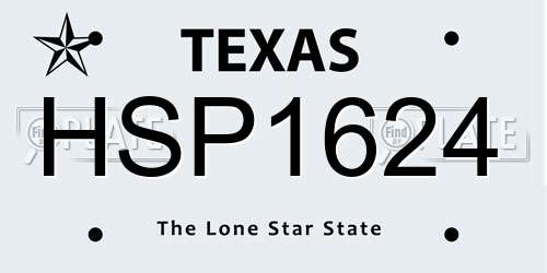HSP1624 Texas License Plate