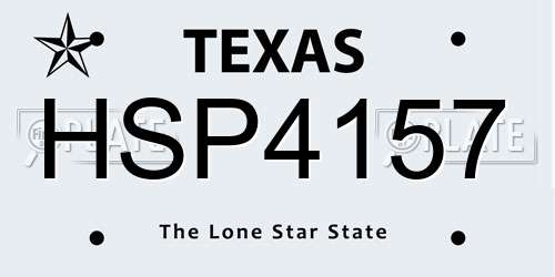 HSP4157 Texas License Plate