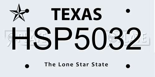 HSP5032 Texas License Plate