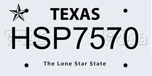 HSP7570 Texas License Plate