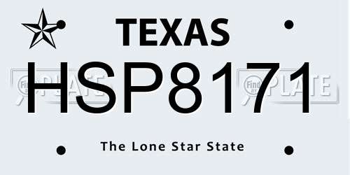 HSP8171 Texas License Plate