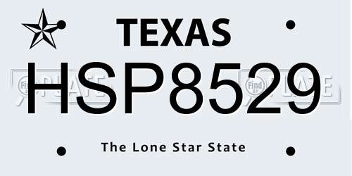 HSP8529 Texas License Plate