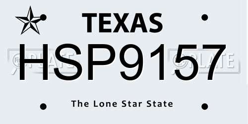 HSP9157 Texas License Plate