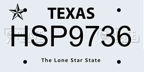 HSP9736 Texas License Plate