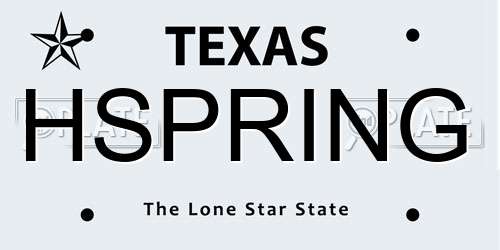 HSPRING Texas License Plate