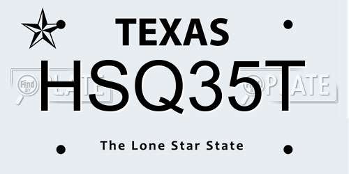 HSQ35T Texas License Plate