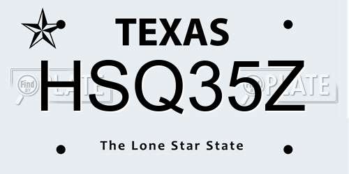 HSQ35Z Texas License Plate