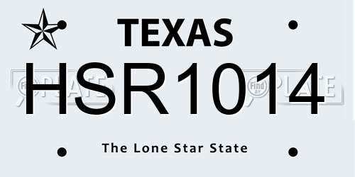 HSR1014 Texas License Plate