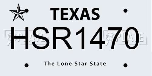 HSR1470 Texas License Plate