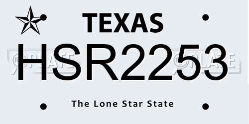HSR2253 Texas License Plate