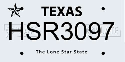 HSR3097 Texas License Plate
