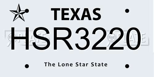 HSR3220 Texas License Plate