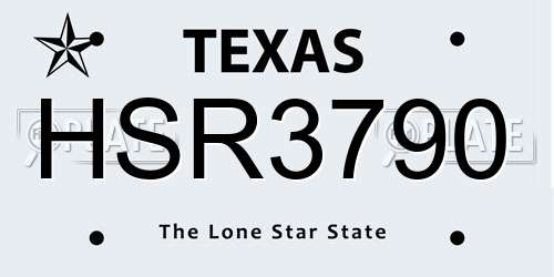 HSR3790 Texas License Plate