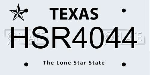 HSR4044 Texas License Plate