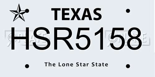 HSR5158 Texas License Plate